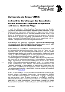Multiresistente Erreger (MRE) LARE-Merkblatt für Pflegeeinrichtungen