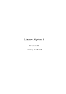 Skript der Vorlesung Lineare Algebra I