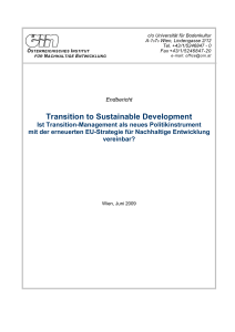 Transition to Sustainable Development