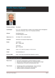 Profil und CV - Hans Kyburz