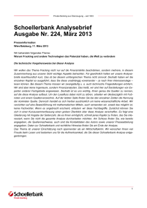 Schoellerbank Analysebrief Ausgabe Nr. 224, März 2013