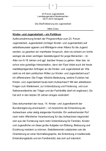 Kinder- und Jugendarbeit &ndash; ein Politikum Aufbruchstimmung fordert