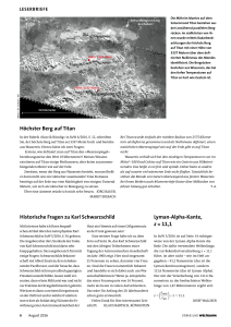 Höchster berg auf Titan Historische fragen zu Karl schwarzschild