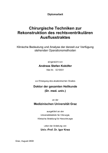 Chirurgische Techniken zur Rekonstruktion des rechtsventrikulären