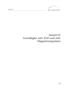 Grundlagen zum ZnO und zum Magnetronsputtern (2005)