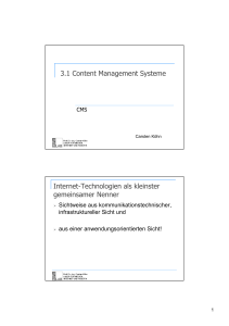 3.1 Content Management Systeme Internet
