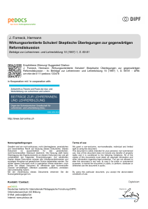 Wirkungsorientierte Schulen! Skeptische Überlegungen