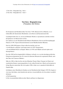 Tom Sora - Biographie lang (Pressetext, 552 Wörter)