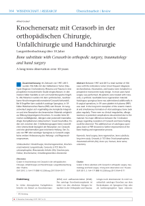 Knochenersatz mit Cerasorb in der orthopädischen Chirurgie