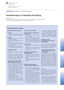 Empfehlungen zur Hepatitis-B-Impfung