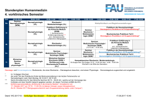 Stundenplan Humanmedizin 4. vorklinisches Semester