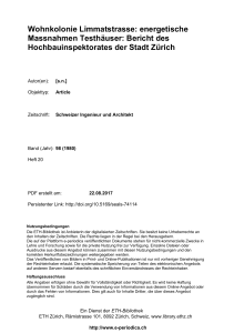 energetische Massnahmen Testh&auml;user: Bericht des - E