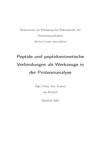 Peptide und peptidomimetische Verbindungen als Werkzeuge in der