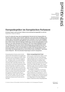 Europaskeptiker im Europäischen Parlament. In Brüssel isoliert und