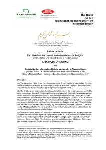 Der Beirat f&uuml;r den Islamischen Religionsunterricht in Niedersachsen