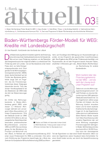 Baden-Württembergs Förder-Modell für WEG: Kredite mit - L-Bank
