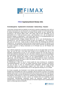 FIMAX Kapitalmarktbrief Oktober 2011