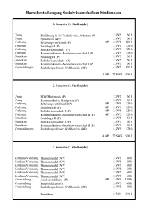 Bachelorstudiengang Sozialwissenschaften: Studienplan