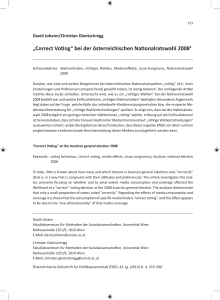 Correct Voting - Austrian Journal of Political Science