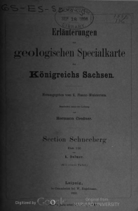 Erläuterungen zur geologischen Specialkarte