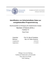 Identifikation von fehlerbehafteten Daten zur energiebewu&szlig;ten