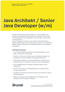 Java Architekt / Senior Java Developer (w/m)