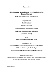 Skin-Sparing Mastektomie in onkoplastischer Brustchirurgie