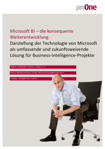 Microsoft BI – die konsequente Weiterentwicklung