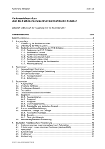 Kantonsratsbeschluss &uuml;ber das Fachhochschulzentrum Bahnhof