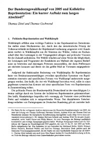 Der Bundestagswahlkampf von 2005 und Kollektive Repr&auml;sentation