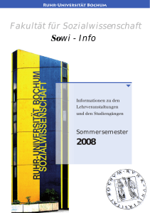 Fakultät für Sozialwissenschaft Sowi - Info 2008