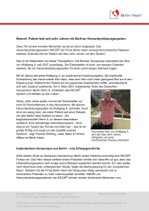 Rekord: Patient lebt seit zehn Jahren mit Berliner
