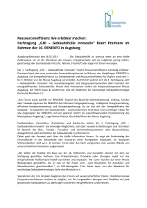 Ressourceneffizienz live erlebbar machen: Fachtagung &bdquo;GHI