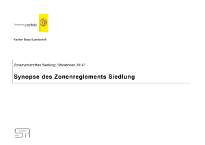 Synopse des Zonenreglements Siedlung