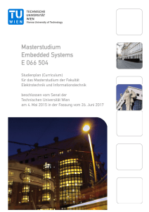 Masterstudium Embedded Systems E 066 504