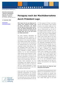 Paraguay nach der Machtübernahme durch Präsident Lugo