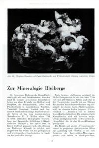 Zur Mineralogie Bleibergs