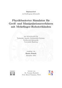 Physikbasierter Simulator f&uuml;r Greif- und