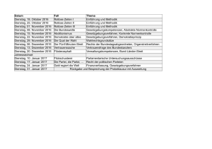 Datum Fall Thema Dienstag, 18. Oktober 2016 Ratlose Zeiten I