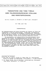 tongesteine und tone tirols ihre paläogeographische