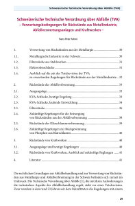 Schweizerische Technische Verordnung über Abfälle (TVA)