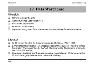 12. Data Warehouse - Fachbereich Mathematik und Informatik