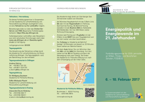 Energiepolitik und Energiewende im 21. Jahrhundert