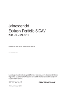 Jahresbericht Exklusiv Portfolio SICAV