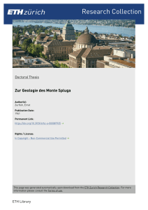 Zur Geologie des Monte Spluga - ETH E