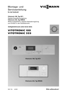 VITOTRONIC 100 VITOTRONIC 333 Montage und