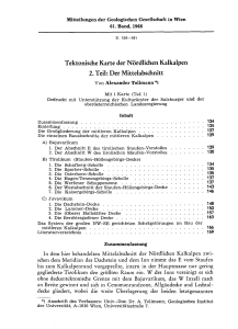 Tektonische Karte der Nördlichen Kalkalpen 2. Teil: Der