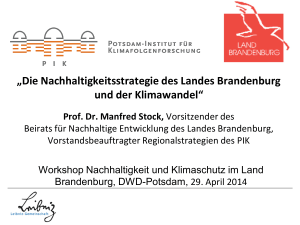 Die Nachhaltigkeitsstrategie des Landes Brandenburg und der