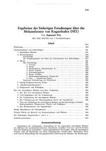 Ergebnisse der bisherigen Forschungen über das Molassefenster