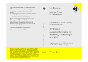 GI-Edition - Abteilung Datenbanken Leipzig